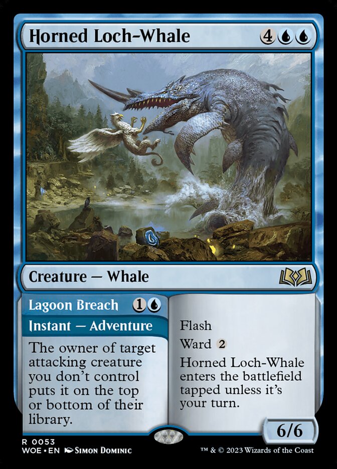 Horned Loch-Whale // Lagoon Breach 53/276 (Wilds of Eldraine)  - Foil