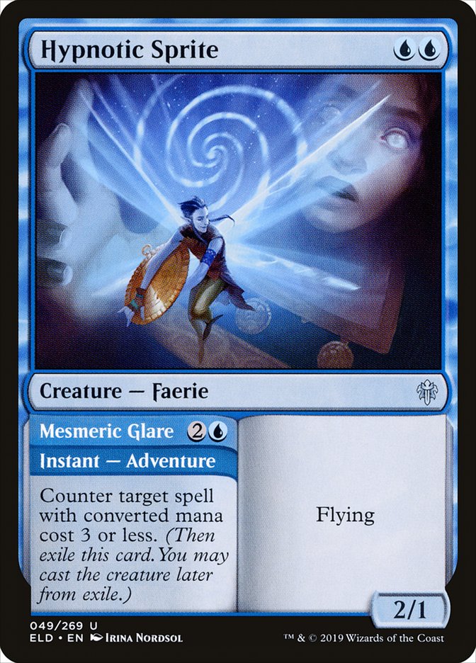 Hypnotic Sprite // Mesmeric Glare 49/269 (Throne of Eldraine) 