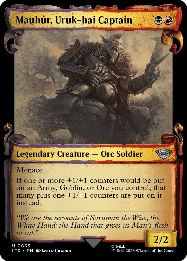 Mauhúr, Uruk-hai Captain 665/281 (Universes Beyond: The Lord of the Rings: Tales of Middle-earth)  - Showcase Scroll