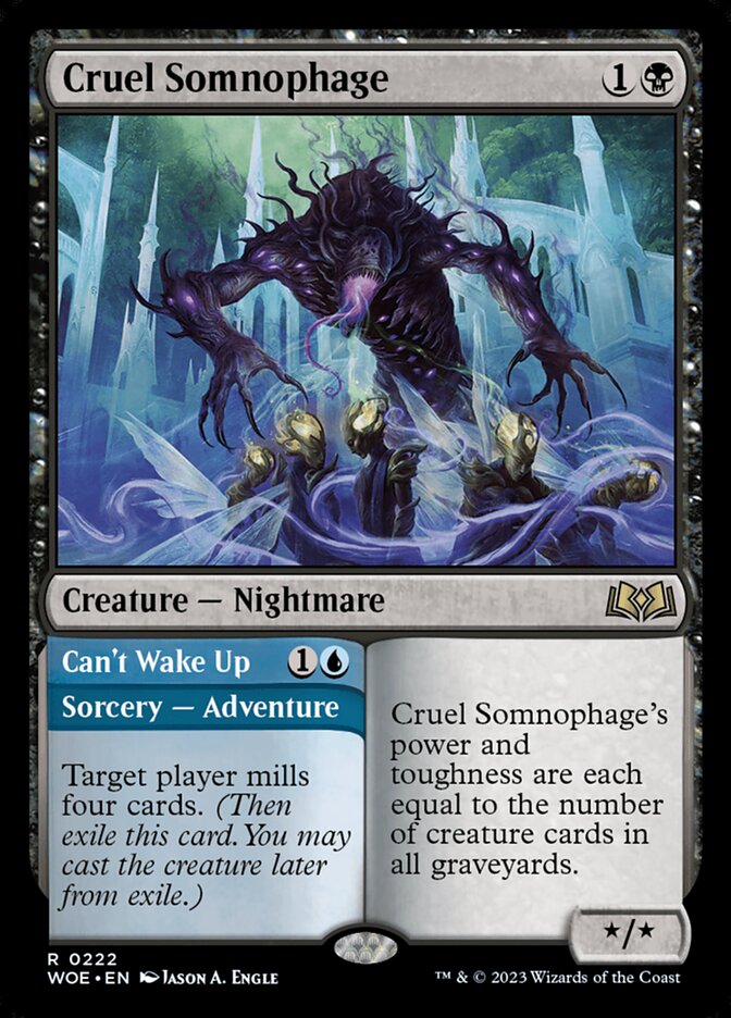 Cruel Somnophage // Can't Wake Up 222/276 (Wilds of Eldraine)  - Foil