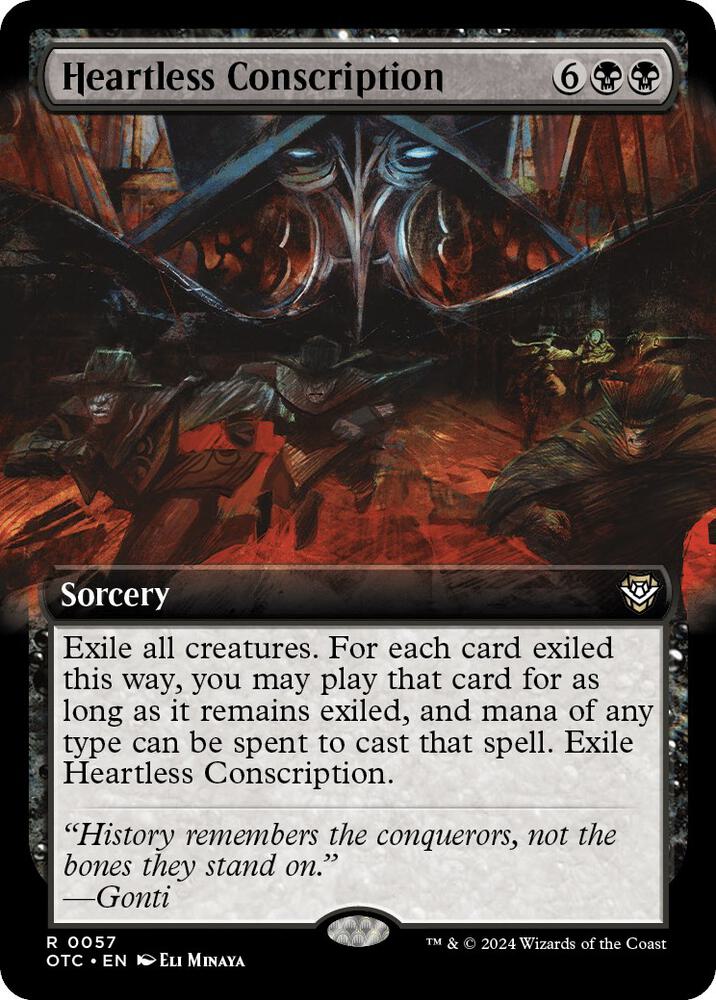 Heartless Conscription 57/342 (Commander: Outlaws of Thunder Junction)  - Extended Art