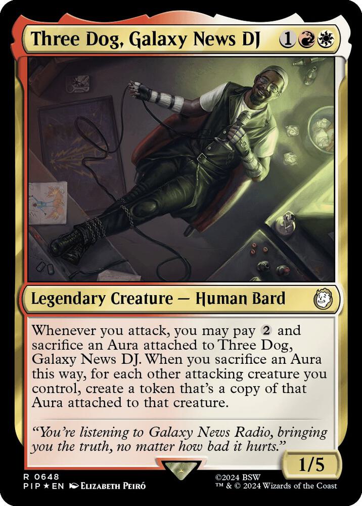 Three Dog, Galaxy News DJ 648/326 (Universes Beyond: Fallout)  - Surge Foil