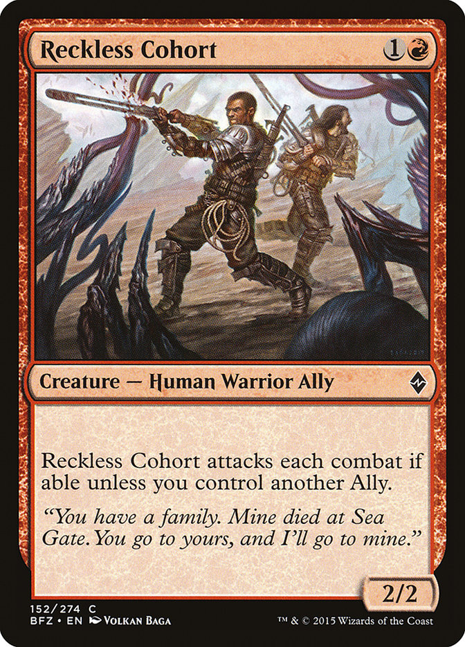 Reckless Cohort 152/274 (Battle for Zendikar) 