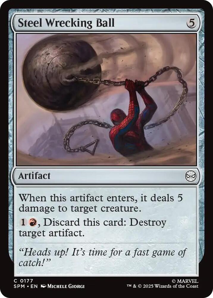 Steel Wrecking Ball 177/198 (Marvel's Spider-Man)  - Foil
