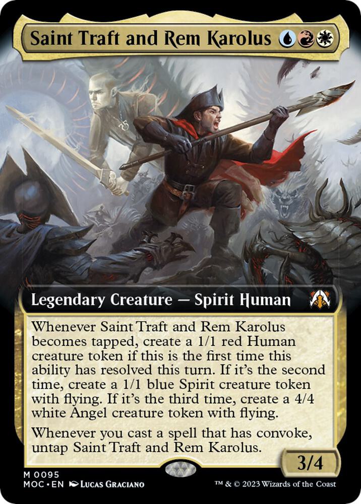 Saint Traft and Rem Karolus 95/444 (Commander: March of the Machine)  - Extended Art Foil