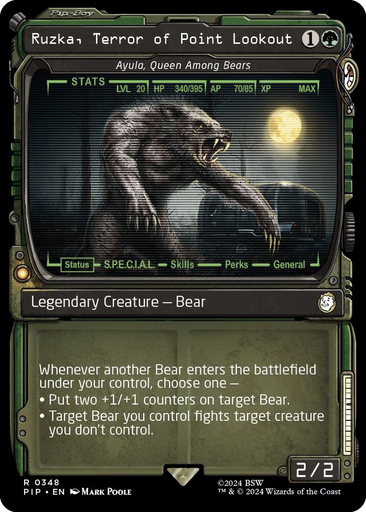 Ruzka, Terror of Point Lookout - Ayula, Queen Among Bears 348/326 (Universes Beyond: Fallout)  - Showcase Foil