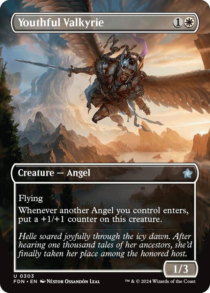 Youthful Valkyrie 303/291 (Foundations)  - Borderless Foil