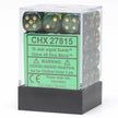 CHX 27815 Scarab 12mm d6 Jade/Gold Block (36)