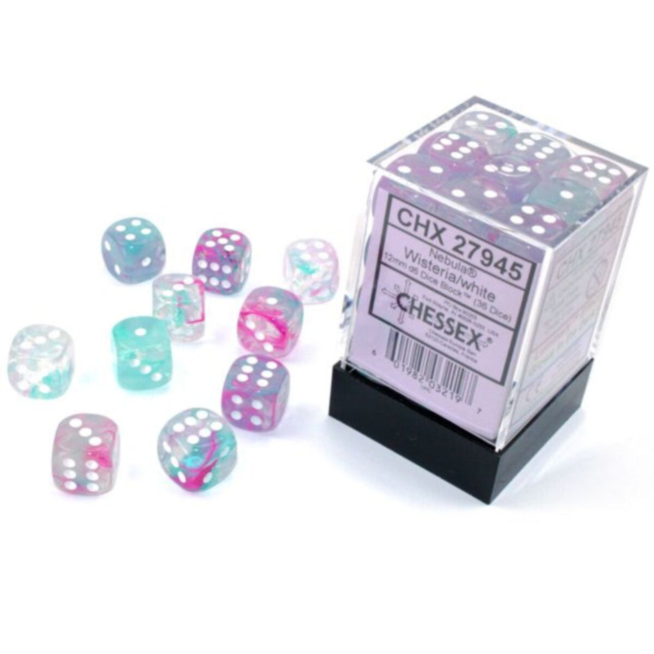 CHX 27945 Nebula 12mm d6 Wisteria/White Luminary Block