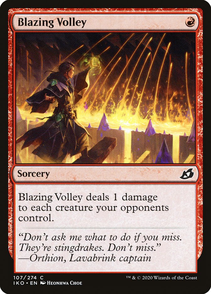 Blazing Volley 107/274 (Ikoria: Lair of Behemoths) 