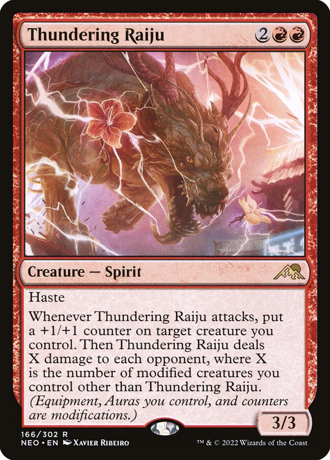 Thundering Raiju 166 (Kamigawa: Neon Dynasty) 