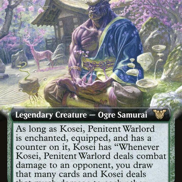 Kosei, Penitent Warlord 67/38 (Commander: Kamigawa: Neon Dynasty)  - Extended Art