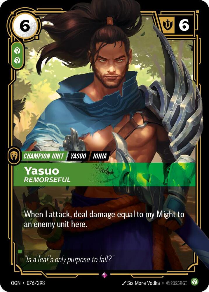 Yasuo - Remorseful 76/298 (Origins)  - Foil