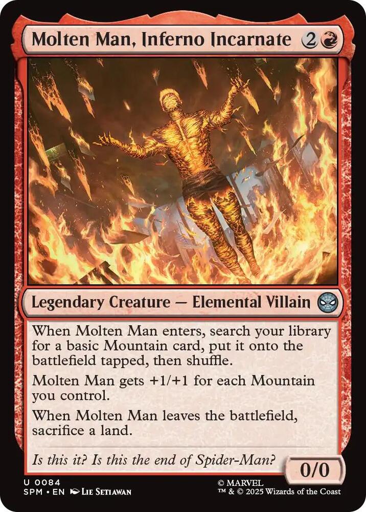 Molten Man, Inferno Incarnate 84/198 (Marvel's Spider-Man)  - Foil