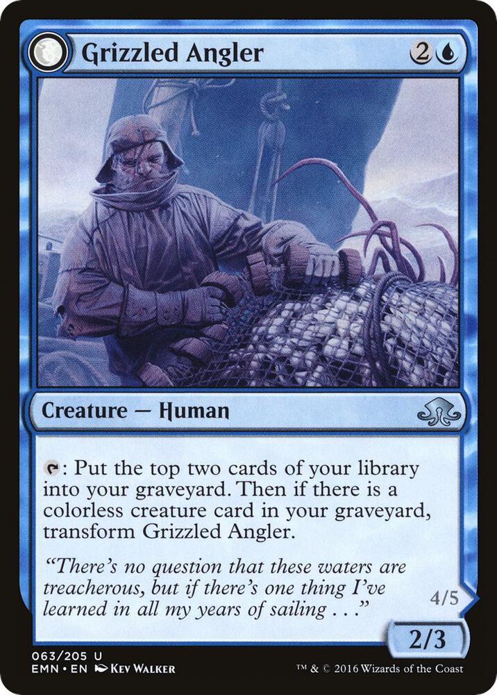 Grizzled Angler // Grisly Anglerfish 63/205 (Eldritch Moon) 