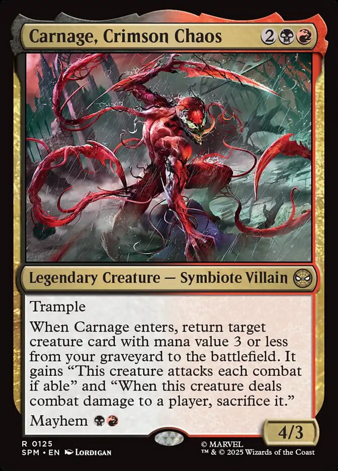 Carnage, Crimson Chaos 125/198 (Marvel's Spider-Man) 