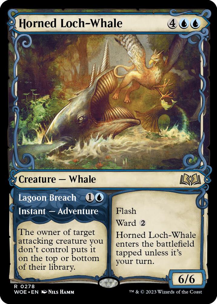 Horned Loch-Whale // Lagoon Breach 278/276 (Wilds of Eldraine)  - Showcase Foil