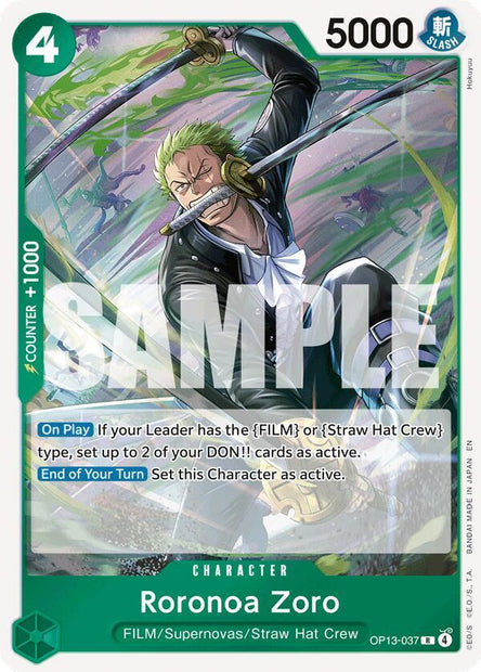 Roronoa Zoro OP13-037 (Carrying On His Will)  - Foil