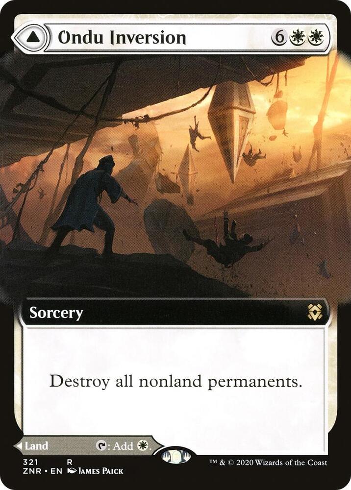 Ondu Inversion // Ondu Skyruins 321 (Zendikar Rising)  - Extended Art