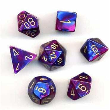 CHX 27427 Scarab Polyhedral Royal Blue/gold 7-Die Set