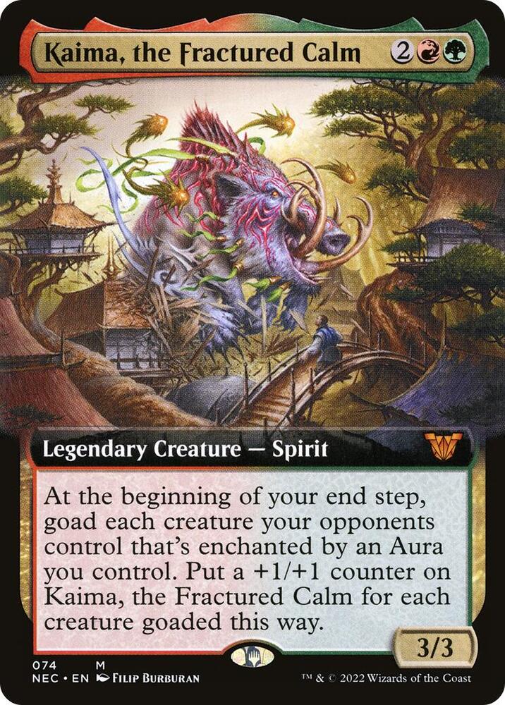 Kaima, the Fractured Calm 74/38 (Commander: Kamigawa: Neon Dynasty)  - Extended Art
