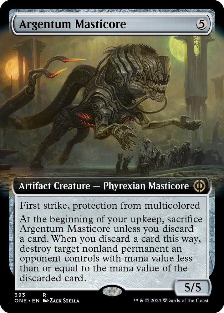 Argentum Masticore Extended Art 393 (Phyrexia: All Will Be One)  - Foil
