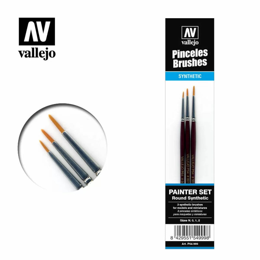 Vallejo - Brushes - Detail - Design Set - Synthetic fibers (Sizes 0; 1 & 2)