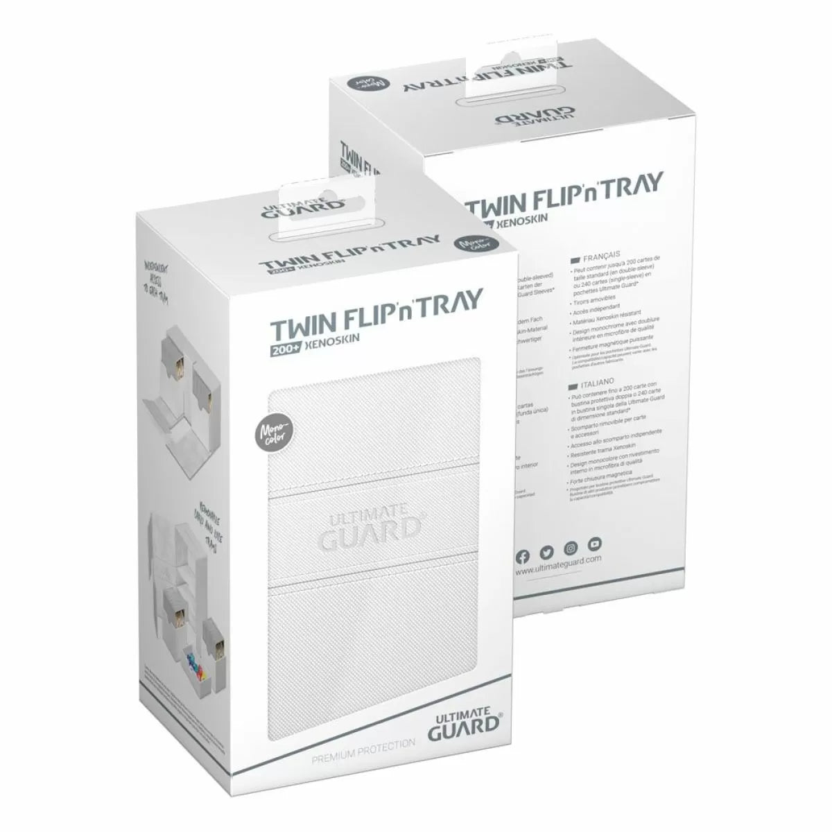 Ultimate Guard: Deck Box – XenoSkin Monocolor Twin Flip´n´Tray 200+ – White