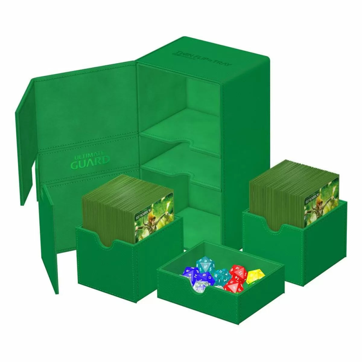 Ultimate Guard: Deck Box – XenoSkin Monocolor Twin Flip´n´Tray 200+ – Green