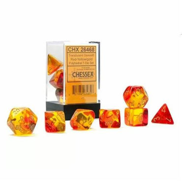 CHX 26468 Gemini Translucent Red-Yellow/gold Luminary 7-Die Set