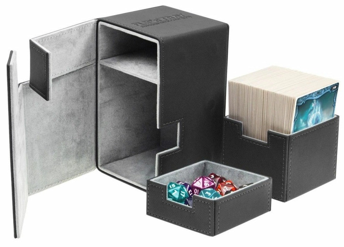 Ultimate Guard Flip n Tray Deck Case 100+ Standard Size XenoSkin Black Deck Box