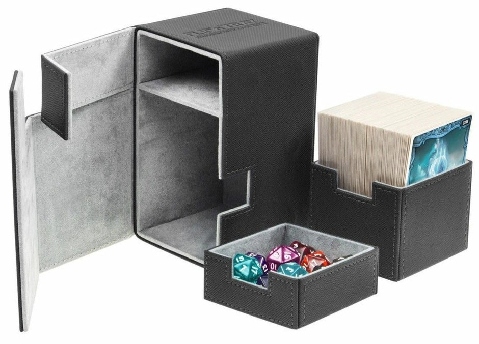 Ultimate Guard Flip n Tray Deck Case 100+ Standard Size XenoSkin Black Deck Box