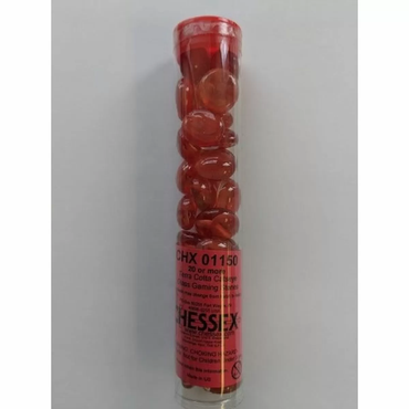 Terra Cotta Catseye Glass Stones 20+ in 5 1/2 inch Tube