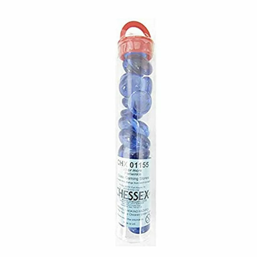 Periwinkle Catseye Glass Stones 20+ in 5 1/2 inch Tube
